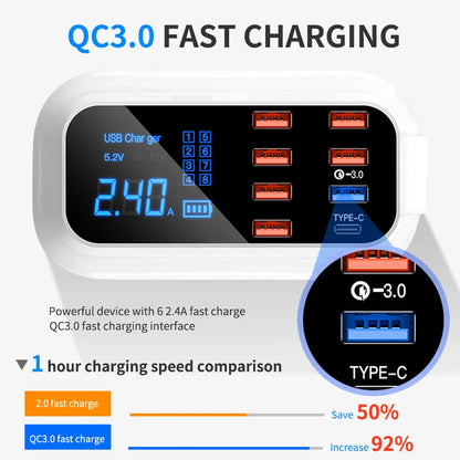 8 Ports Quick Charger For xiaomi huawei samsung