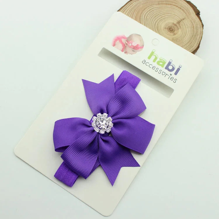 MAYA STEPAN-Cinta de diadema para bebé, lazo para el pelo infantil, lazo para niña recién nacida, turbante elástico de cristal hecho a mano, 1 pieza