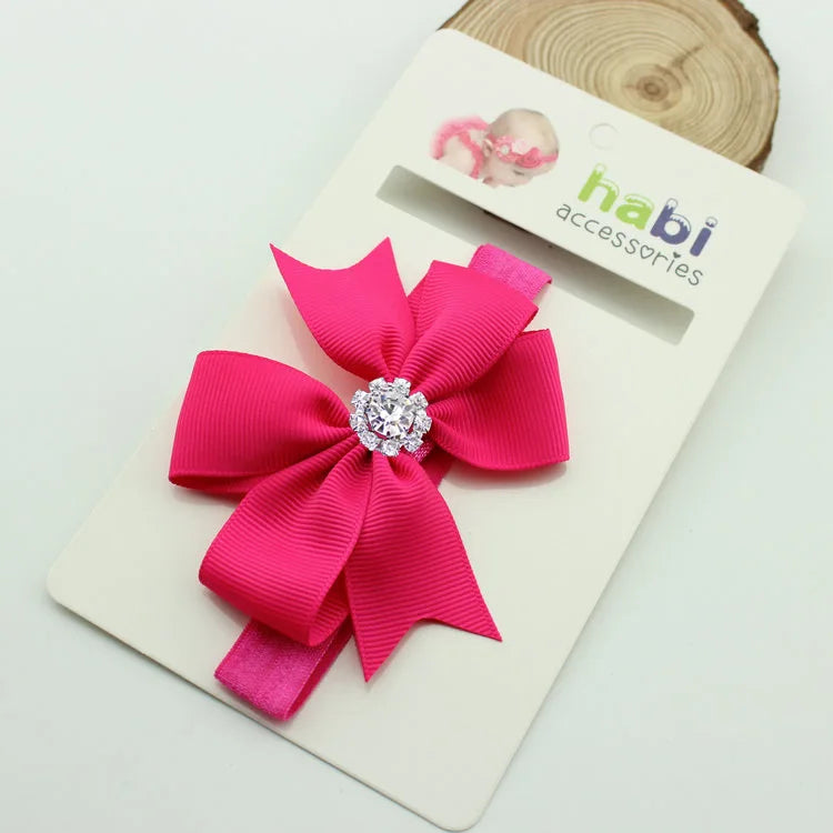 MAYA STEPAN-Cinta de diadema para bebé, lazo para el pelo infantil, lazo para niña recién nacida, turbante elástico de cristal hecho a mano, 1 pieza