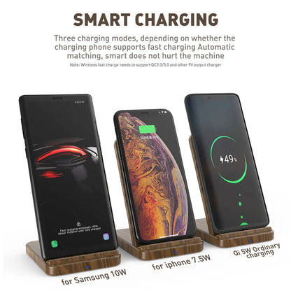 Walnut Wood Wireless Fast Charger