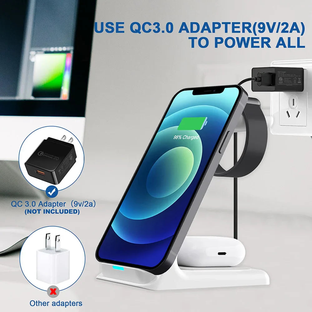 3 in 1 Upgraded Wireless Charging Station