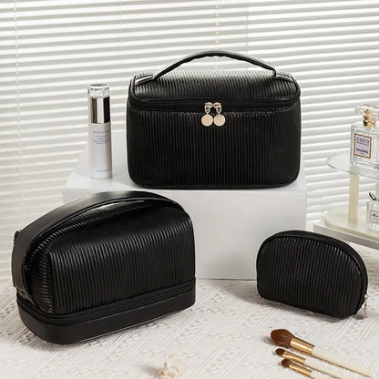 2025 New 3 Pcs Toiletry Bag Travel Wash Bag Candy Makaron Color Cosmetic Pouch Gradient Makeup Bag Set