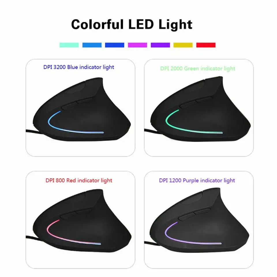 Wired Right Hand Vertical RGB Mouse