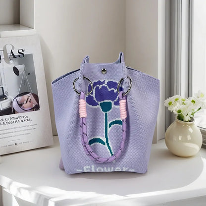 Wholesale Bags Fashion Single Shoulder Retro Embroidered Flower Bag Handbags for Women Luxury Designer Button Polyester Bag