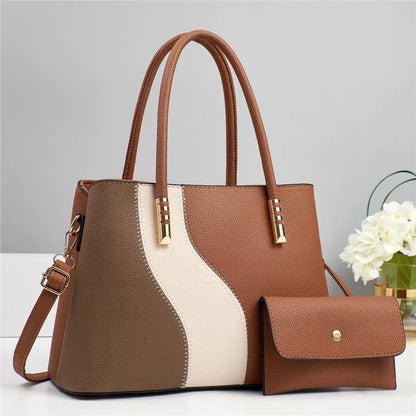 New Fashion Shoulder Bags for Lady 2 Pieces Set Large Capacity Mother Crossbody Bag Women Purses Shoulder Bags for Lady