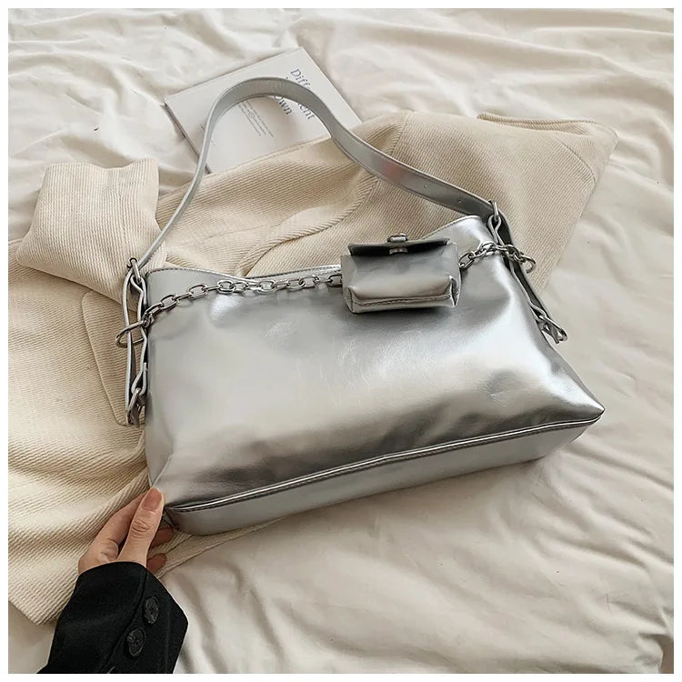 Premium Feeling Shoulder Underarm Bag 2024 New Women's Bags Fashion Chain Two Pieces High Quality Large Capacity Cross-Body Bag