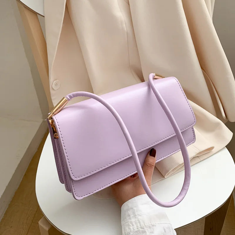 French Texture Popular High Quality Women's Bag 2025 New Tide Fashion Shoulder Armpit Bag Casual Solid Color Small Square Bag