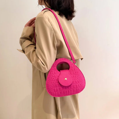 Wholesale Felt Bag Design Shell Crossbody Fashion Women Bag Solid Color Crocodile Print Shoulder Branded Handbags for Women