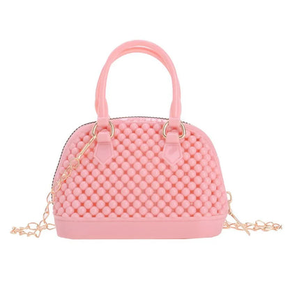 Candy Pure Color Mini PU Handbags Cute and Playful Checkered Crossbody Bag Colorful Chain Fashion Bags for Women