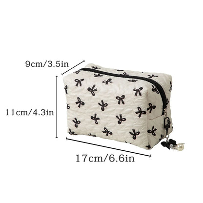 Personalized Letter Bow Makeup Bag With Bow Design Custom Name Makeup Bags Monogram Cosmetic Bag for Women