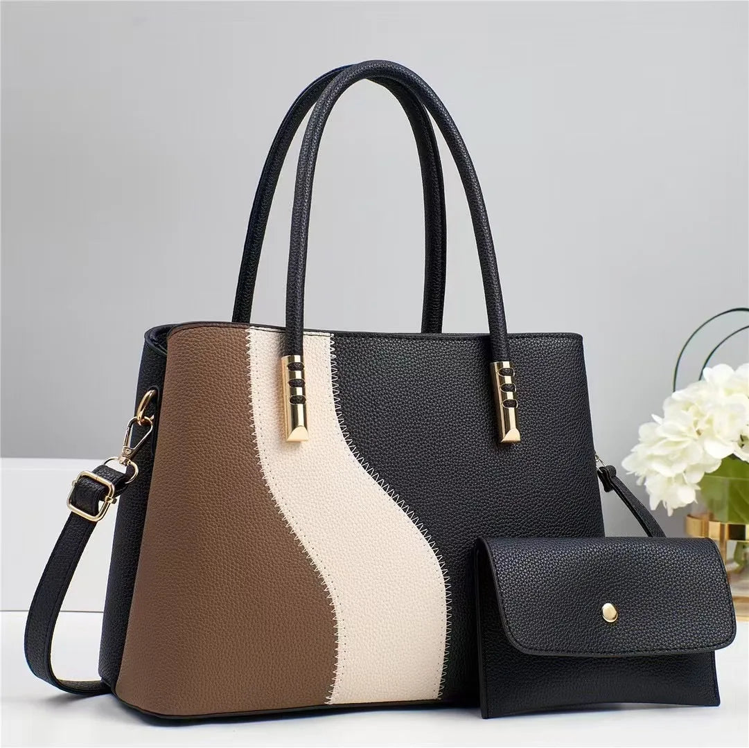 New Fashion Shoulder Bags for Lady 2 Pieces Set Large Capacity Mother Crossbody Bag Women Purses Shoulder Bags for Lady