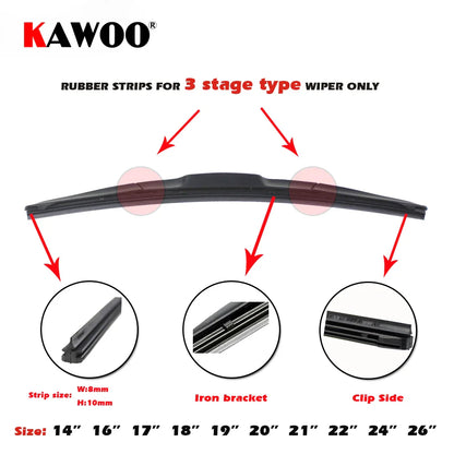 Car Vehicle Insert Rubber Strip Wiper Blade