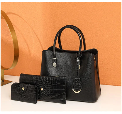 Three Sets Large-Capacity Women's Designer Bags Fashion Crocodile Print Tote Bag Luxury Handbags for Outdoor Wholesalers Online