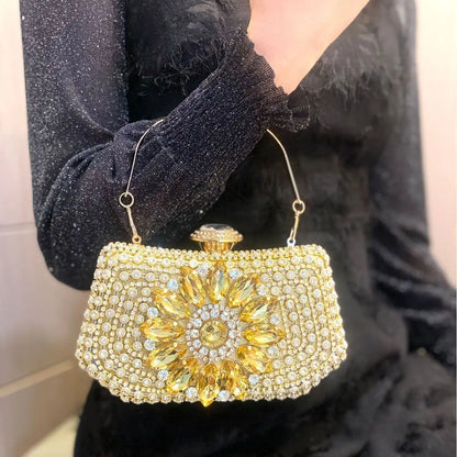 2025 Yellow Evening Bag Ladies Handbag Women Bags Brand Sunflower Golden Banquet Clutch Dress Women's Bag