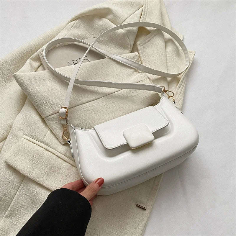 2024 New Fashion Women Designer Bags Leather Pu Shoulder Bag Handbag Solid Splicing Color Stylish Bags for Women