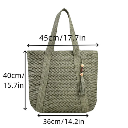 Vintage Handbag 2025 Fashion Designer Handbags Women Large Canvas Woven Beach Zip Bag Bolsos Para Mujer Fashion for Women