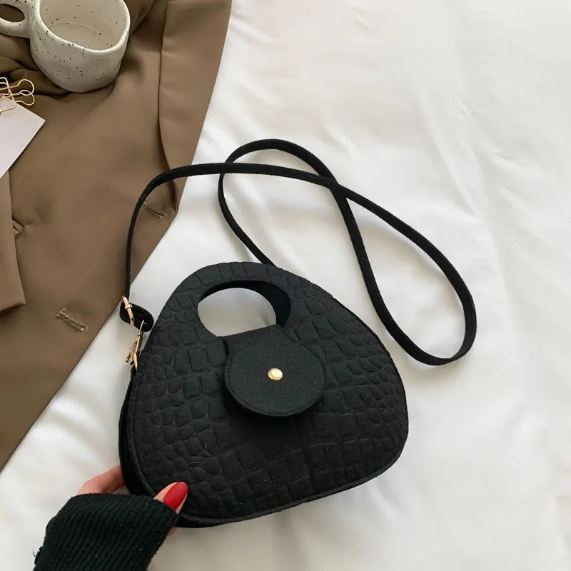 Wholesale Felt Bag Design Shell Crossbody Fashion Women Bag Solid Color Crocodile Print Shoulder Branded Handbags for Women