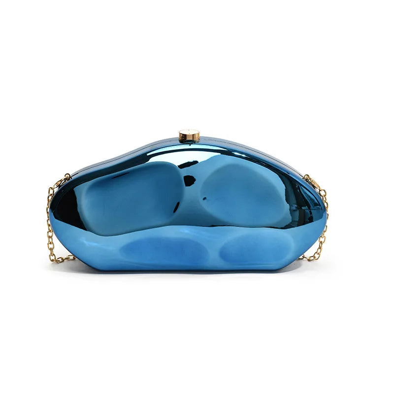 2025 Luxury Golden Silver Metallic Shell Stone Purses and Handbags Women Acrylic Party Evening Bag