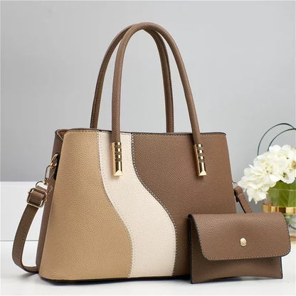 New Fashion Shoulder Bags for Lady 2 Pieces Set Large Capacity Mother Crossbody Bag Women Purses Shoulder Bags for Lady