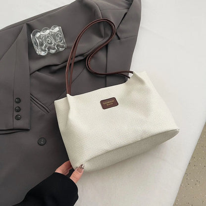 Large Capacity Fashion Lady Bag for Women 2025 New Autumn Versatile Canvas Shoulder Bag Leopard Magnetic Clasp Handbag Design