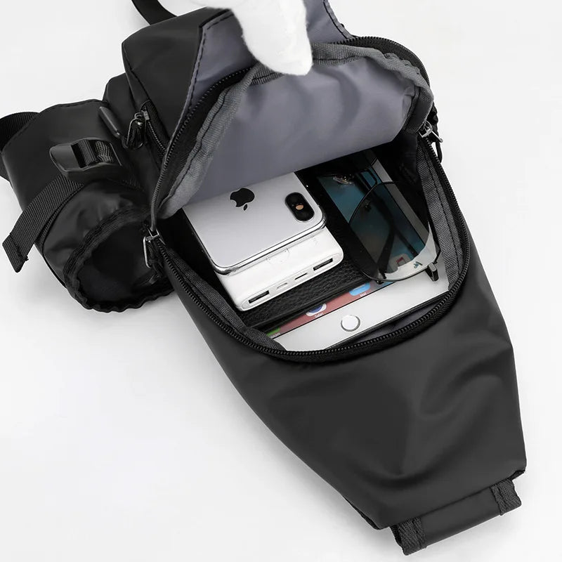 2025 Fashion Men's Crossbody Shoulder Bag Wholesale Waterproof Pu Leather Water Bottle Travel Messager Chest Bags Custom logo