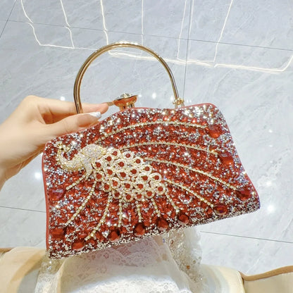 2025 Sac Main Femme Ladies Women Brand Handbags  Sparkly Rhinestone Sequin Glitter Bag Clutch Bag  Full Diamond Dinner Bag