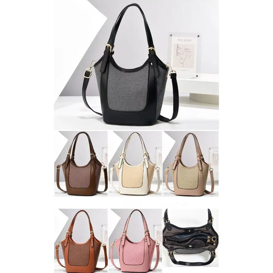 New Minimalist and Stylish Bucket Bag  Large Capacity and Versatile Women's Shoulder Bag Pure Color Fashion Bags for Women