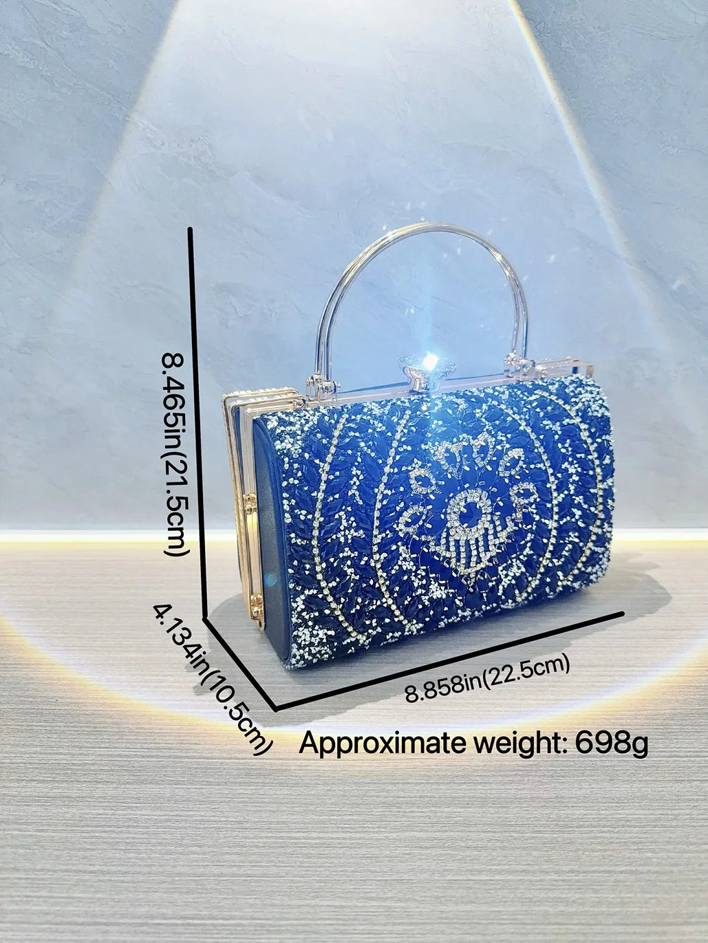 2025 Wholesale Handbag Design Glittering Gold Fashion Temperament Dinner Party Bag Rhinestone Evening Bag Chain for Party
