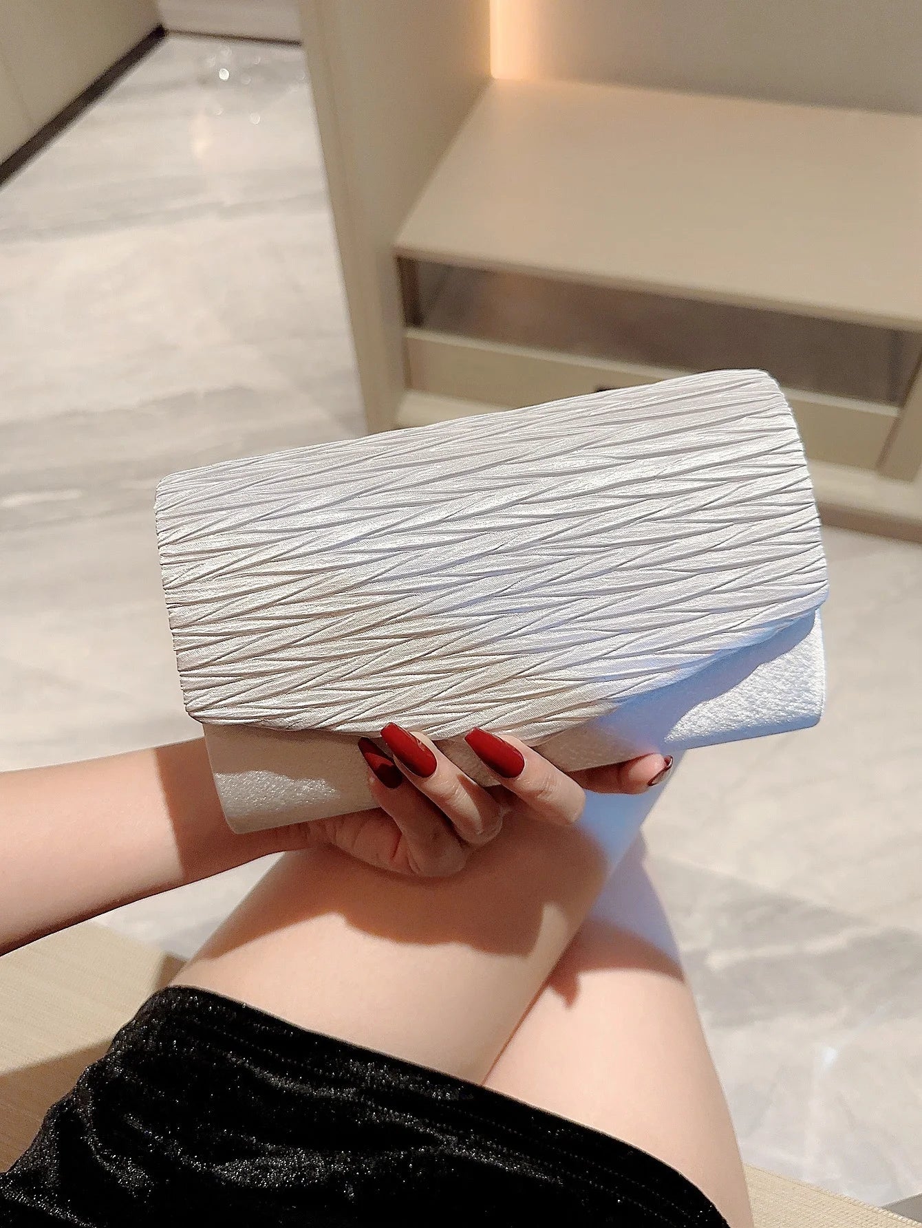 Elegant Women's New Satin Flap Square Evening Bag Fashionable Purse Style for Dress Party Women's Wallets Brands