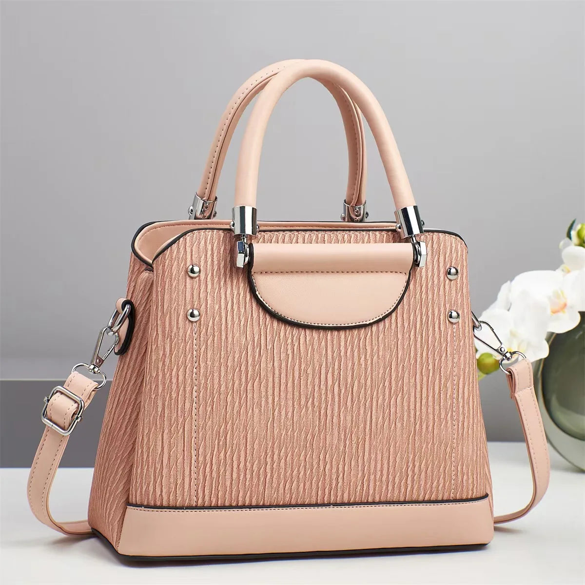 New hand-held women's bag simple casual and versatile cross-body bag large-capacity textured mom shoulder bag