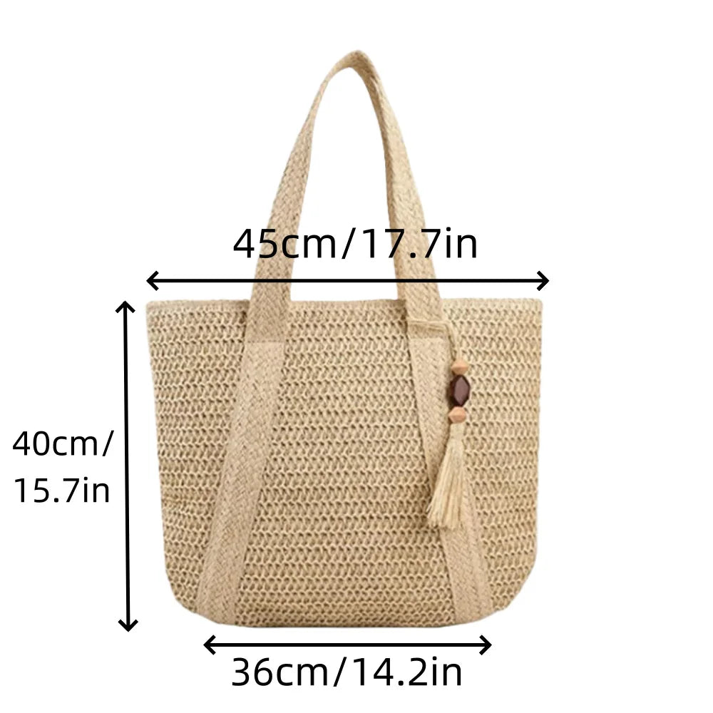 Vintage Handbag 2025 Fashion Designer Handbags Women Large Canvas Woven Beach Zip Bag Bolsos Para Mujer Fashion for Women