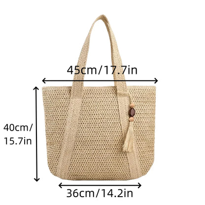 Vintage Handbag 2025 Fashion Designer Handbags Women Large Canvas Woven Beach Zip Bag Bolsos Para Mujer Fashion for Women