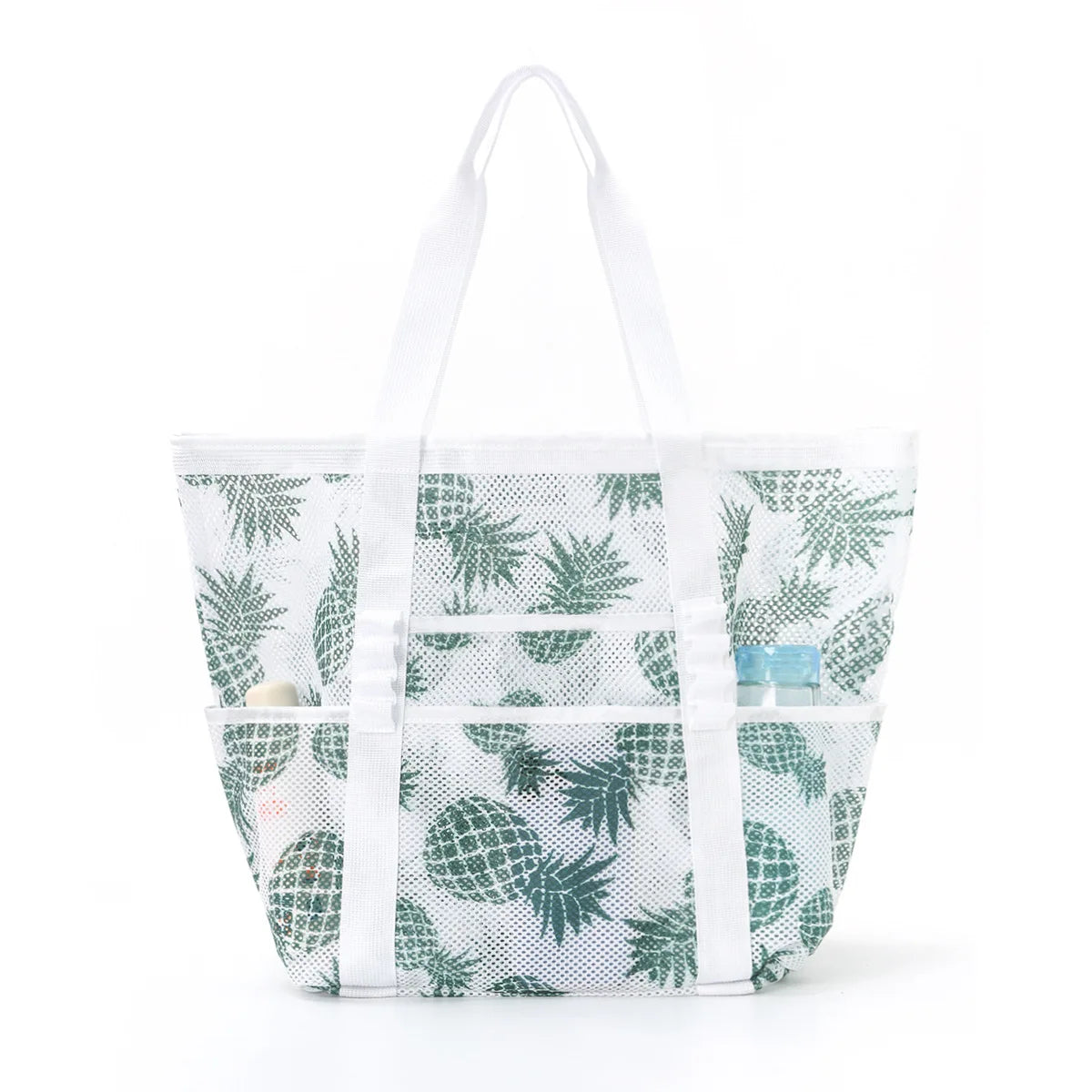 Handbag Beach Bag Multi-pocket Foldable Large Capacity Portable Handbag Seaside Storage Bag Handbag Design Leaves Pattern Packs