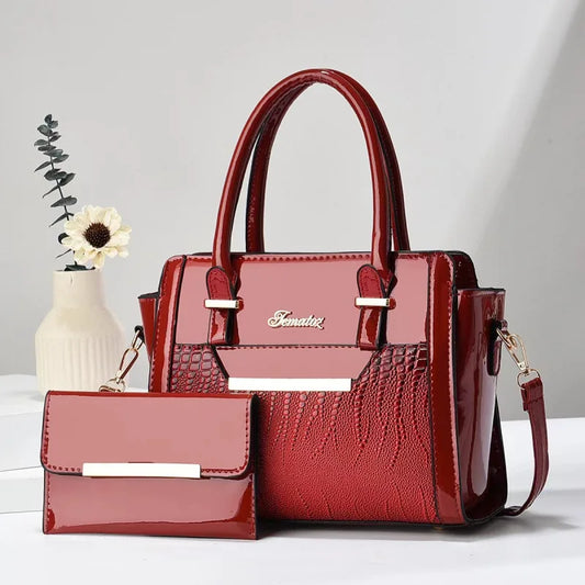 Wholesale Supplier Crocodile Leather Crossbody Bag Women's Two-piece Set PU Cross Bags for Women Bags Women Handbags Ladies
