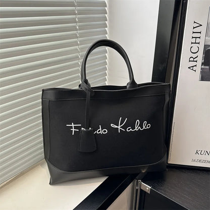 2025  Fashion Handbags for Women Luxury Designer Sac a Main Femme Fashion Bags Large Capacity Canvas Solid Color Bag