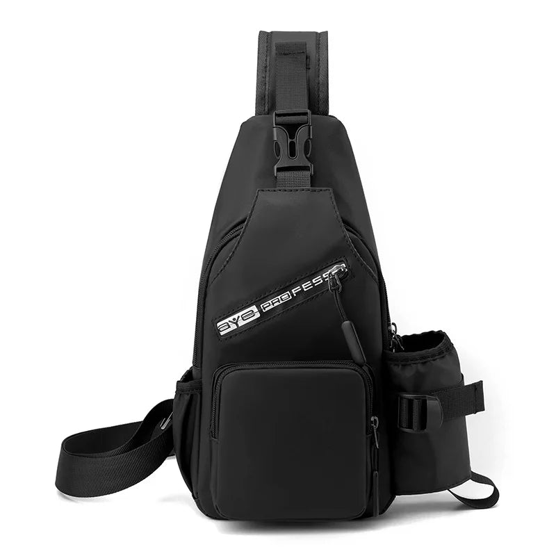 2025 Fashion Men's Crossbody Shoulder Bag Wholesale Waterproof Pu Leather Water Bottle Travel Messager Chest Bags Custom logo