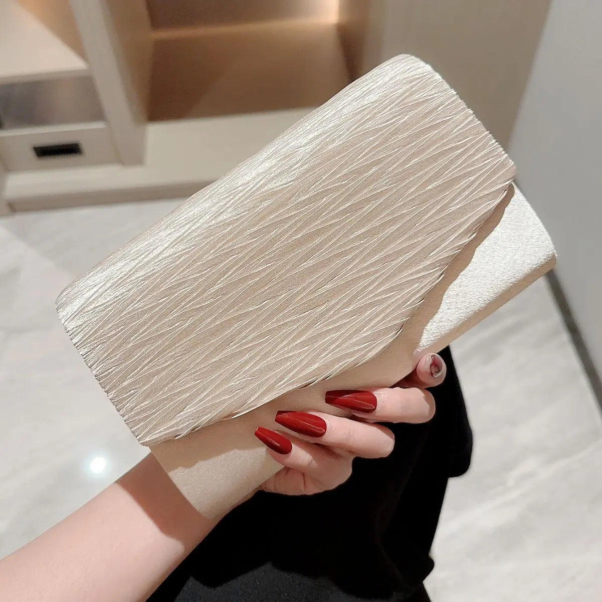 Elegant Women's New Satin Flap Square Evening Bag Fashionable Purse Style for Dress Party Women's Wallets Brands