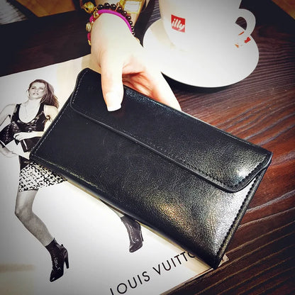 Business Thin Simple Buckle Money Clip Card Tide Long Niche Design Clutch PU 2025 New Explosive Fashion Luxury Purses for Women
