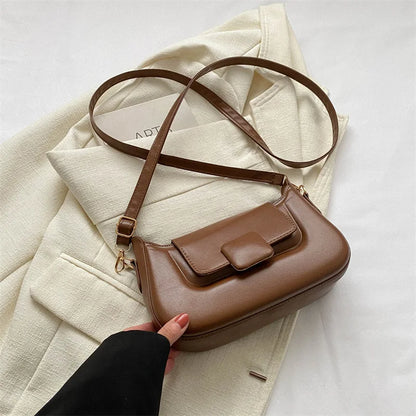 2024 New Fashion Women Designer Bags Leather Pu Shoulder Bag Handbag Solid Splicing Color Stylish Bags for Women