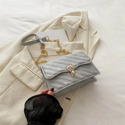 2024 Urban Style Ladies Cross-Body Shoulder Bag Lingge's New Popular Embroidery Line Texture Zipper Closure Fashionable PU