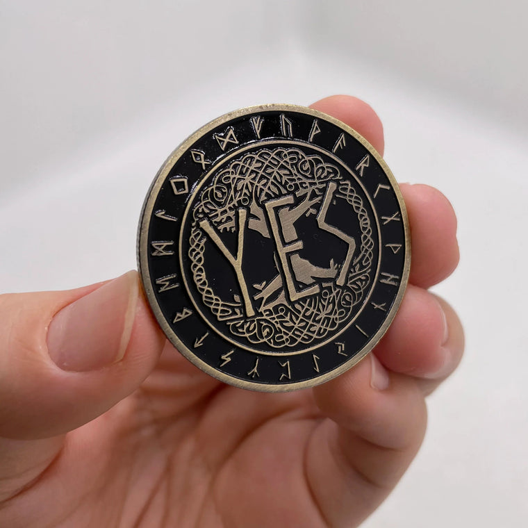 Yes or No Black Plated Coin for Game Playing