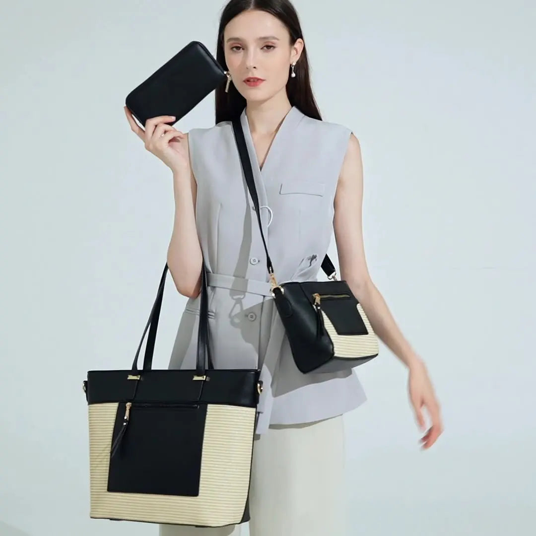 Stitching Color Woven PU Leopard Bag Handbag Zipper All Season Newest Fashionable  Messenger Bag Women Bags Designer