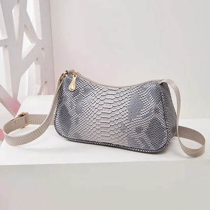 2025 Crocodile Trend Chain Underarm Bag Branded Designer Bag High Quality PU Solid Color Unique Texture New Lady Crossbody Bag