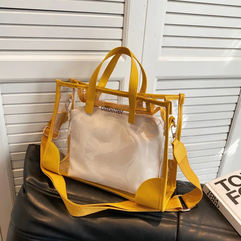 2025 Fashion clear Shopping Pvc Jelly Bag Branded Designer Bag Transparent Blank Plain Crossbody Bag