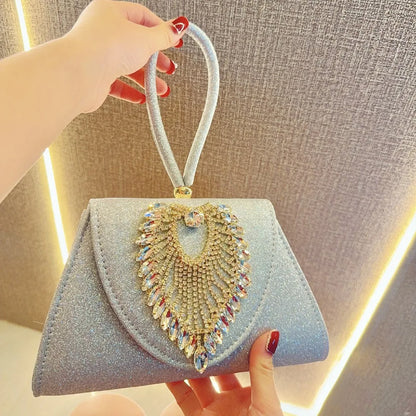 High Quality Evening Bag Sparkly Purses for Women Glitter Rhinestone Party Handbags Chain Prom Purse Dressy Clutch Bags