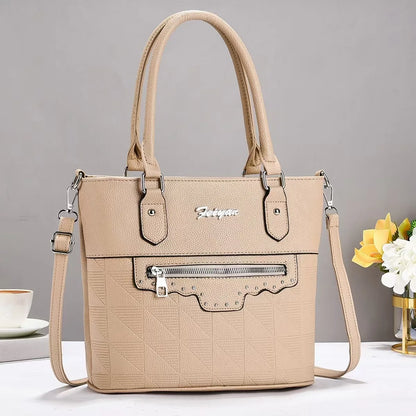 New Zipper Decoration Shoulder Crossbody Bag Luxury Large Capacity Handbag Trend Fashion Women's Bag Middle-Aged Mom Bag Daily
