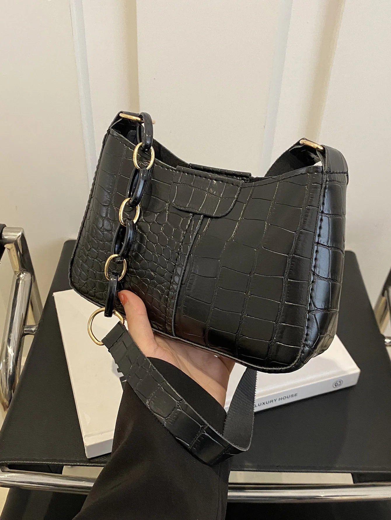 New Patchwork Women's Handbags Wholesale Fashion Simple Trend Shoulder Bag Handbag Chain Small Shoulder Bag Woman