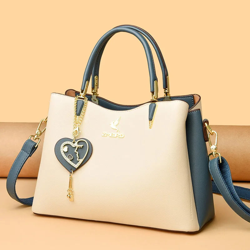 Fashionable square Crossbody Bag Customized Logo Chain PU Leather Women's Shoulder Bag Candy Pattern Color Blocking Handbag