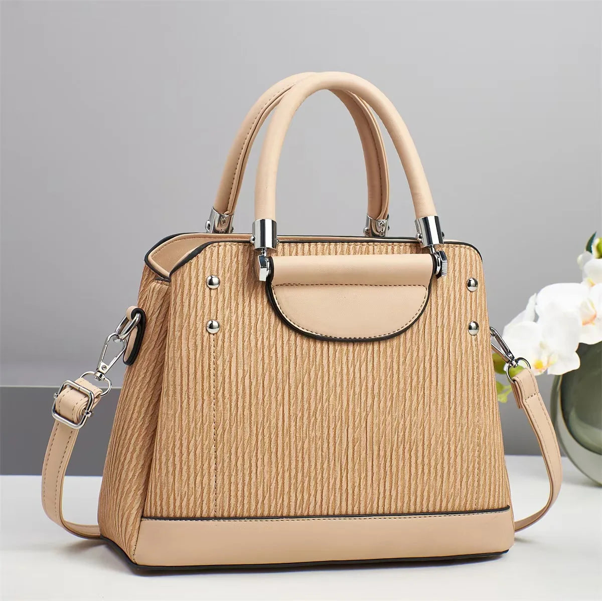 New hand-held women's bag simple casual and versatile cross-body bag large-capacity textured mom shoulder bag