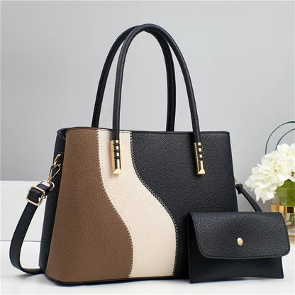 New Fashion Shoulder Bags for Lady 2 Pieces Set Large Capacity Mother Crossbody Bag Women Purses Shoulder Bags for Lady